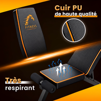Banc de Musculation Pliable Multifonctionnel - Réglable & Inclinable - 300 kg