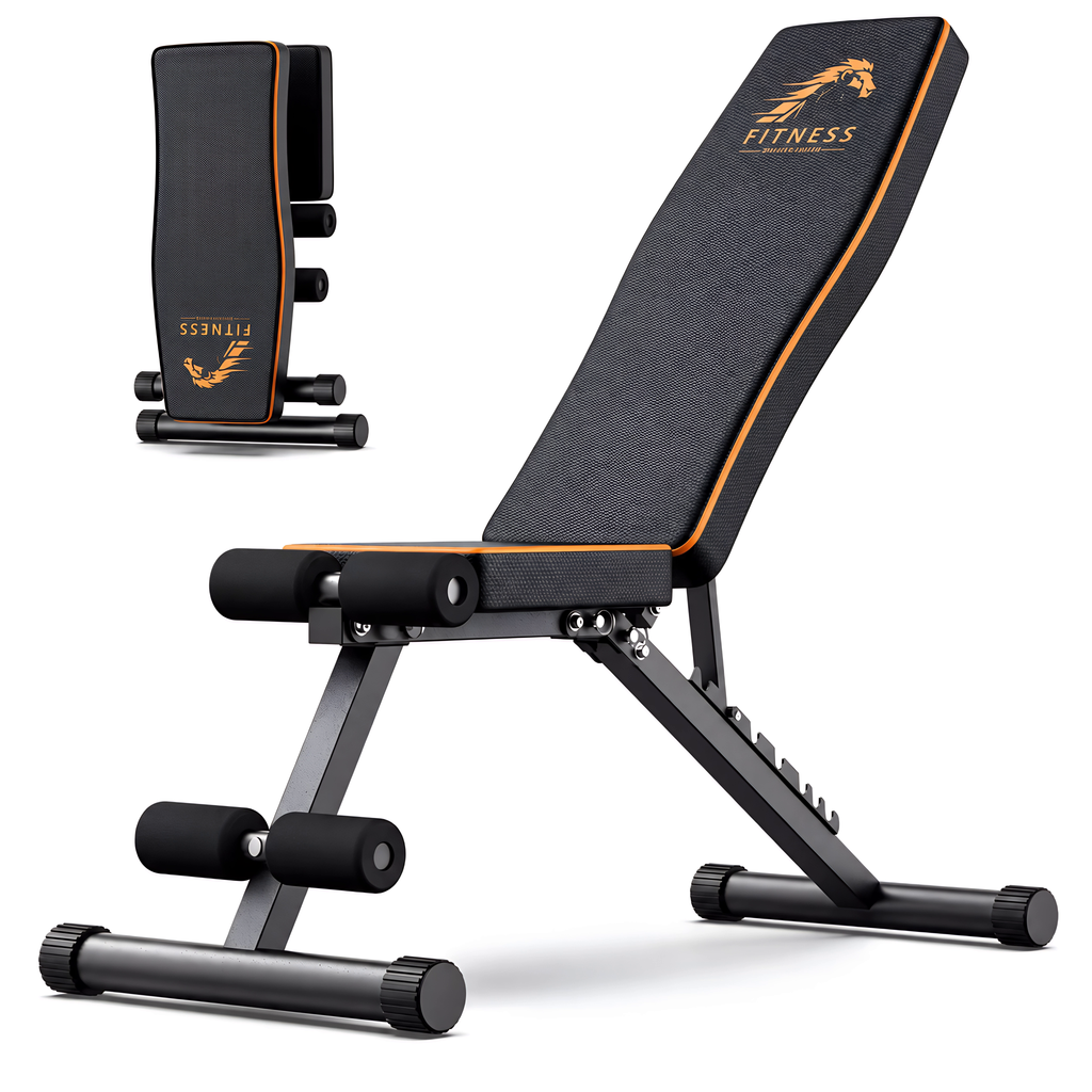 Banc de Musculation Pliable Multifonctionnel - Réglable & Inclinable - 300 kg