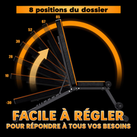 Banc de Musculation Pliable Multifonctionnel - Réglable & Inclinable - 300 kg