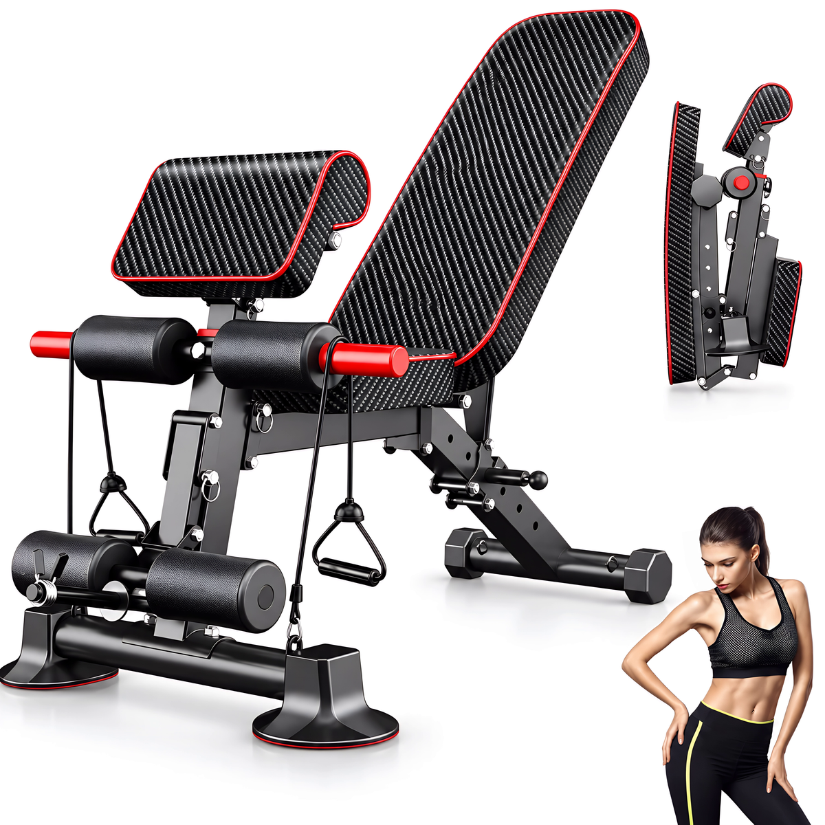 Banc de Musculation Pliable Polyvalent - Fitness & Force Maison