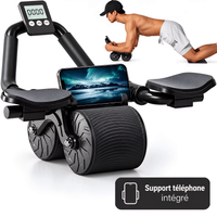 Roue Abdominale avec Support de Coude & Compteur – Rebond Automatique, Entraînement Abdos Maison