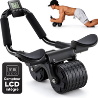 Roue Abdominale avec Support de Coude & Compteur – Rebond Automatique, Entraînement Abdos Maison