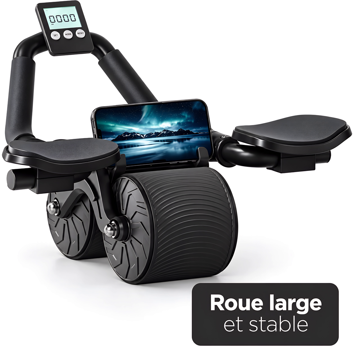 Roue Abdominale avec Support de Coude & Compteur – Rebond Automatique, Entraînement Abdos Maison