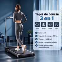 Tapis de Marche Pliable – Moteur 2.0HP, 1-6 km/h, Écran LED & Main Courante, Capacité 120 kg