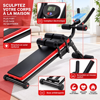 Machine Abdominale Pliable – 4 Roues, Écran LCD, Charge 100 kg, Abdos Jambes Fessiers