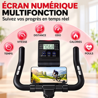 Vélo d'Exercice Stationnaire GartistGO – Volant 10 kg, Écran LCD, Résistance Réglable, 120 kg