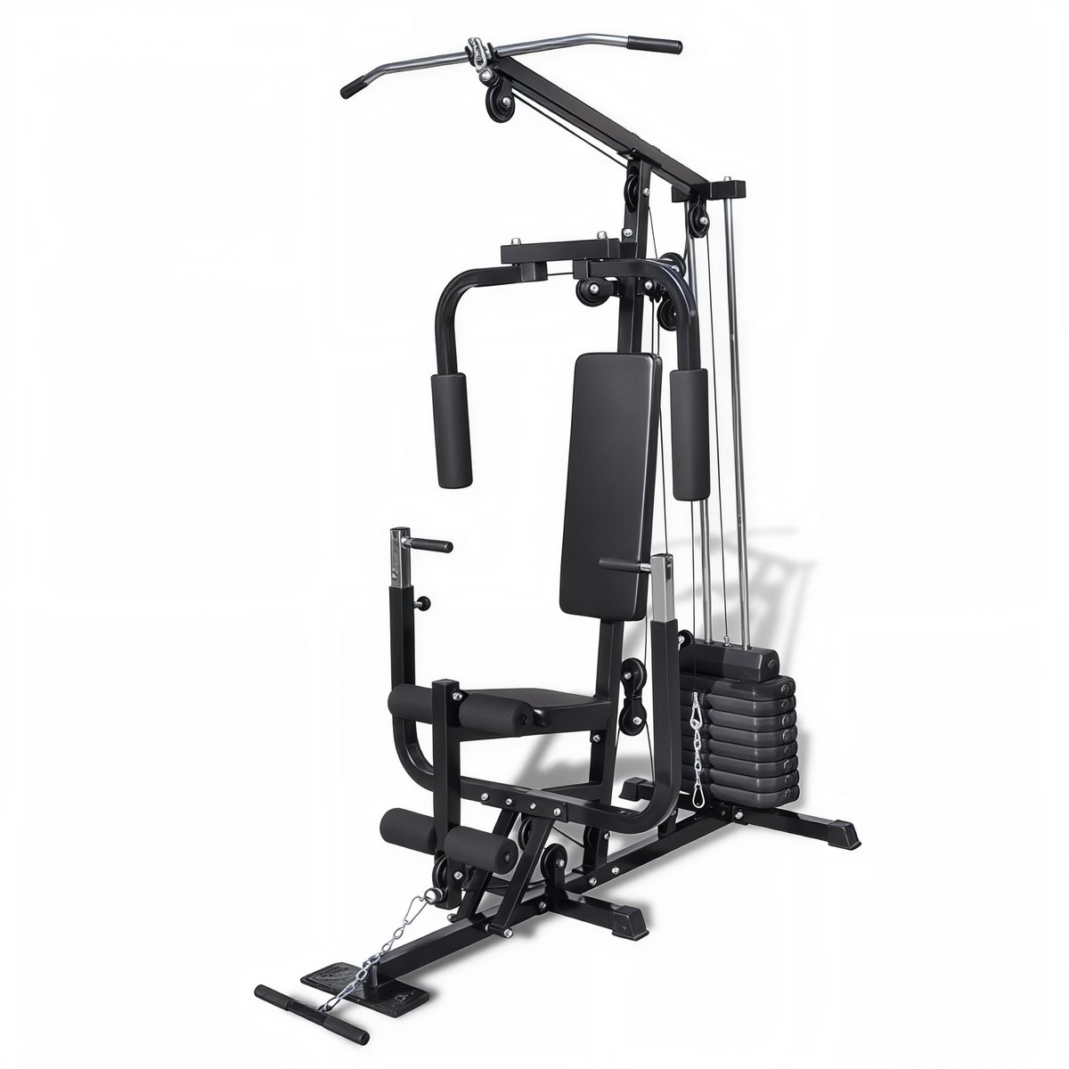 Banc de Musculation Multi-Postes – Poulies & Presse-Jambes