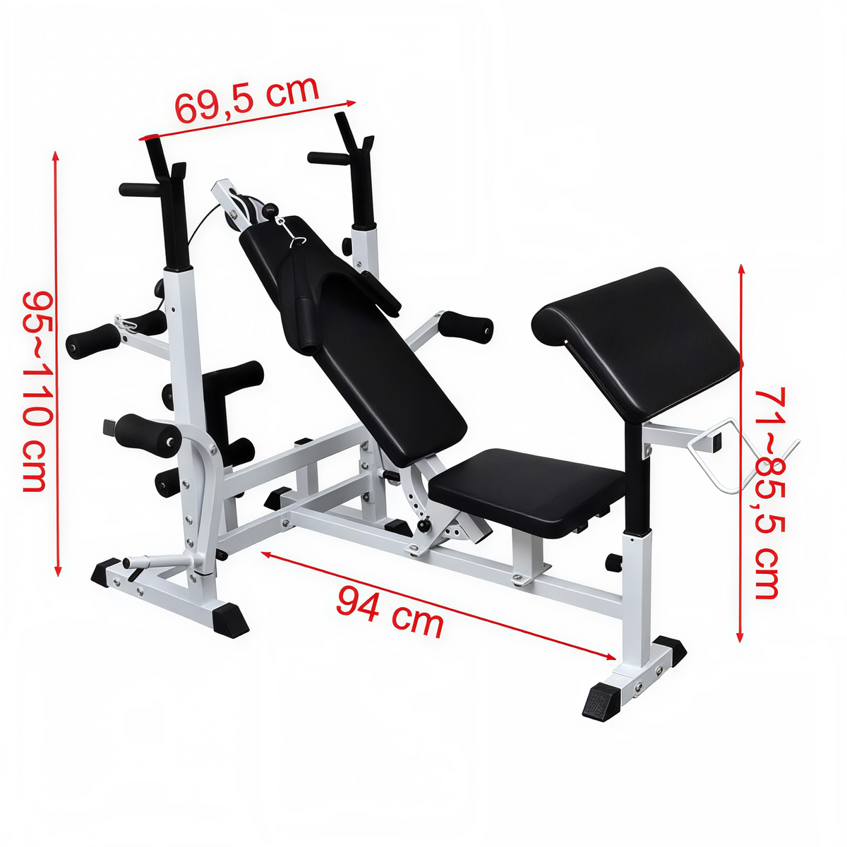Station de Musculation Multifonction – 4 Postes Réglables